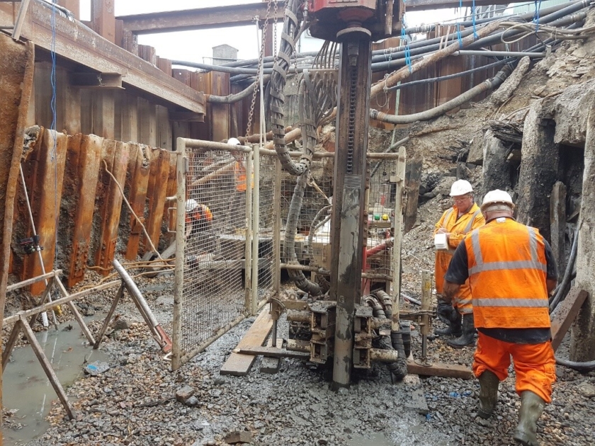 rotary rig undertaking an investigation