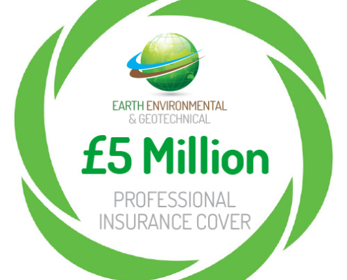 £5 Million professional insurance for geotechnical and geoenvironmental consultancy services